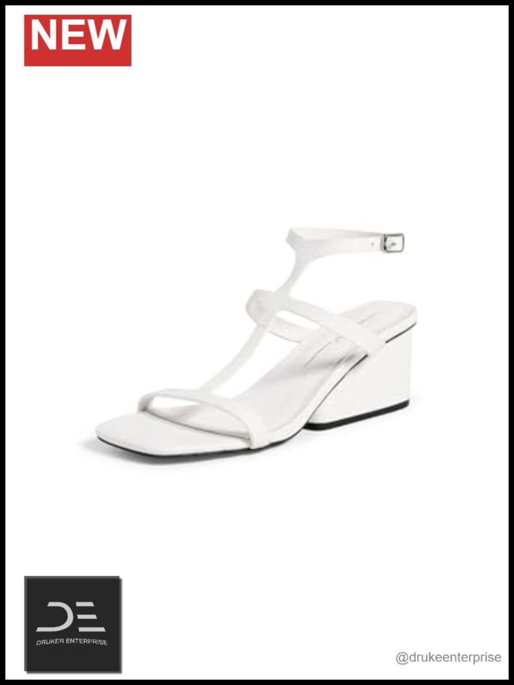Wedge Sandals with Covered Heel Ankle Strap Buckle
